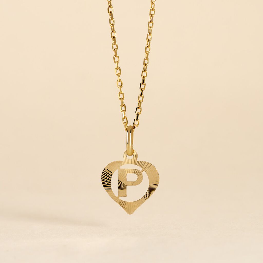 Pendentif Eudocie Coeur Lettre Or Jaune - Pendentifs Famille | Histoire d&rsquo;Or