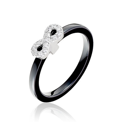 Bague Adoration Argent Blanc Céramique Et Oxyde De Zirconium - Bagues avec pierre Femme | Histoire d’Or