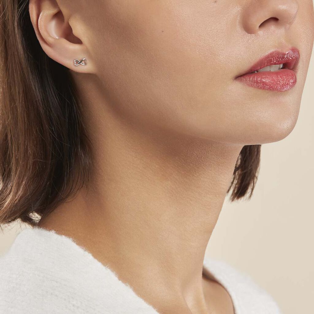 Boucles D'oreilles Puces Cony Argent Blanc - Boucles d'oreilles fantaisie Femme | Histoire d’Or