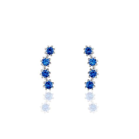 Boucles D'oreilles Puces Karrie Argent Blanc Oxyde De Zirconium - Boucles d'oreilles fantaisie Femme | Histoire d’Or