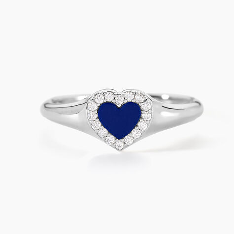 Bague Serment D'Argent Lapis Lazuli Oxyde De Zirconium - Bagues solitaires Femme | Histoire d&rsquo;Or
