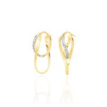 Cr&eacute;oles Luna Or Jaune Strass - Boucles d'oreilles cr&eacute;oles Femme | Histoire d&rsquo;Or