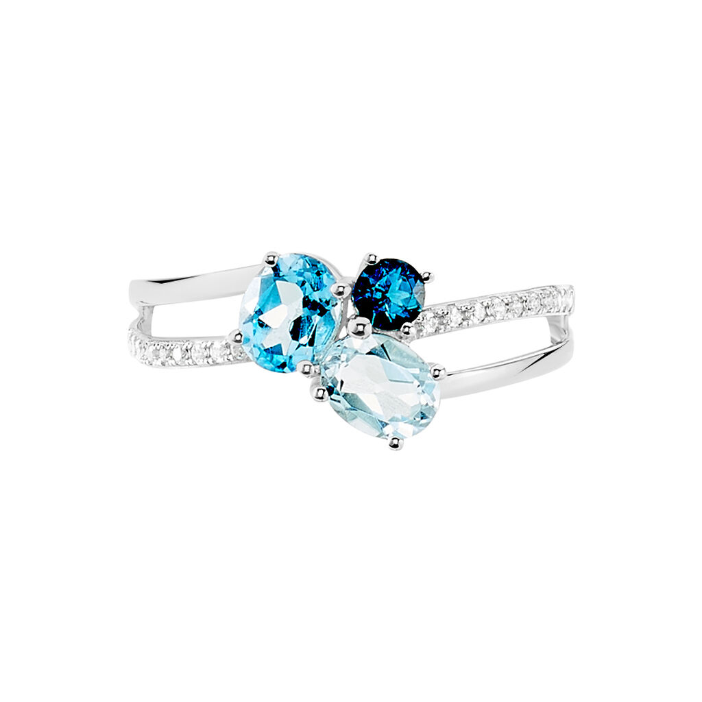 Bague Lilia Or Blanc Topaze - Bagues avec pierre Femme | Histoire d’Or