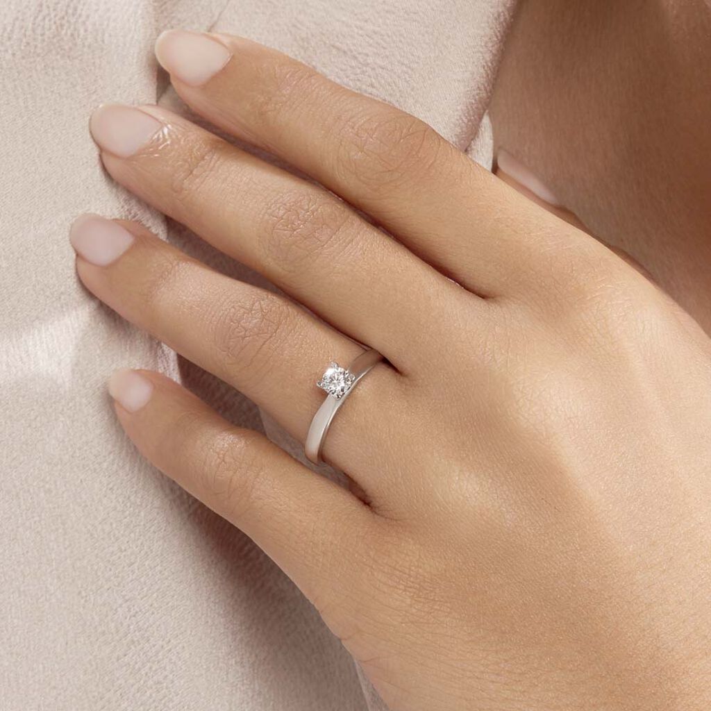 Bague Solitaire Celina Or Blanc Diamant - Bagues solitaires Femme | Histoire d’Or
