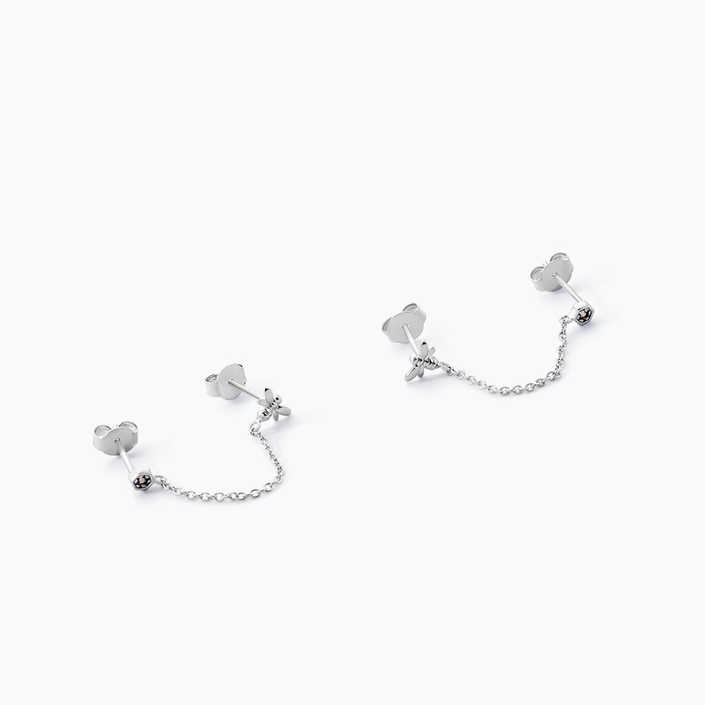 Bijoux D'oreilles Honey Argent Blanc Oxyde De Zirconium - Boucles d'oreilles fantaisie Femme | Histoire d’Or