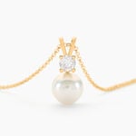 Collier Or Jaune Bragi Perle De Culture Oxyde De Zirconium - Colliers Femme | Histoire d&rsquo;Or