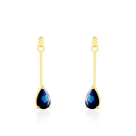 Boucles D'oreilles Pendantes Goutte Or Jaune Saphir - Boucles d'oreilles pendantes Femme | Histoire d’Or