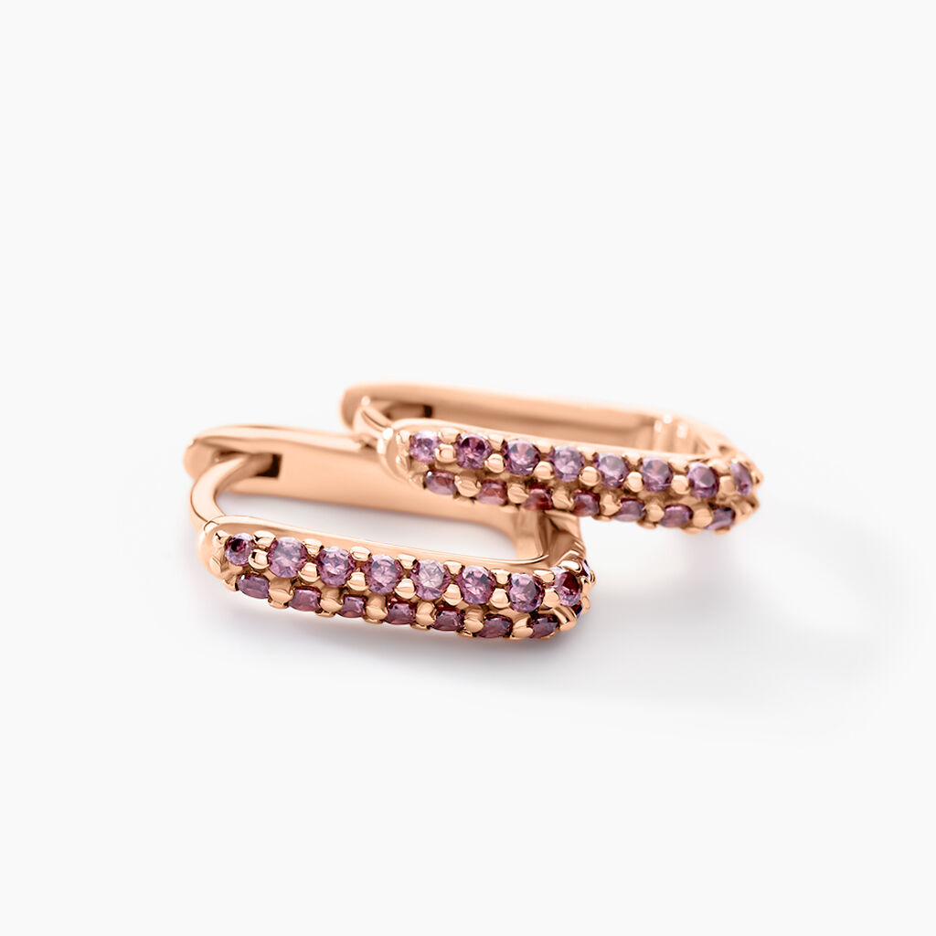 Créoles Aselya Argent Rose Oxyde De Zirconium - Boucles d'oreilles créoles Femme | Histoire d’Or