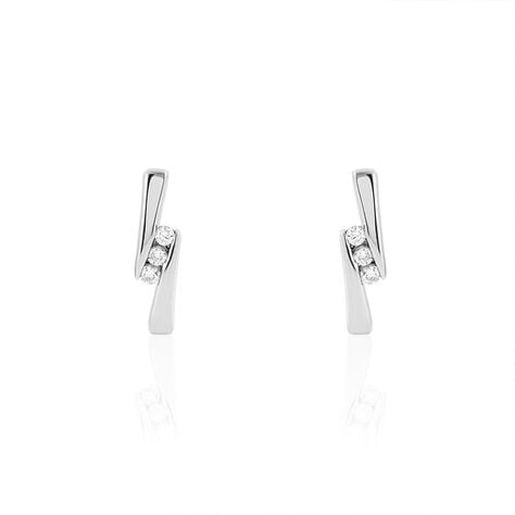 Boucles D'oreilles Puces Galya Or Blanc Diamant - Clous d'oreilles Femme | Histoire d’Or