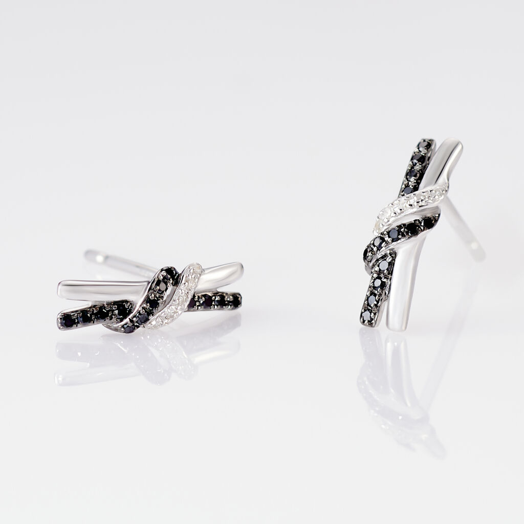 Boucles D'oreilles Puces Marina Or Blanc Diamant - Clous d'oreilles Femme | Histoire d’Or