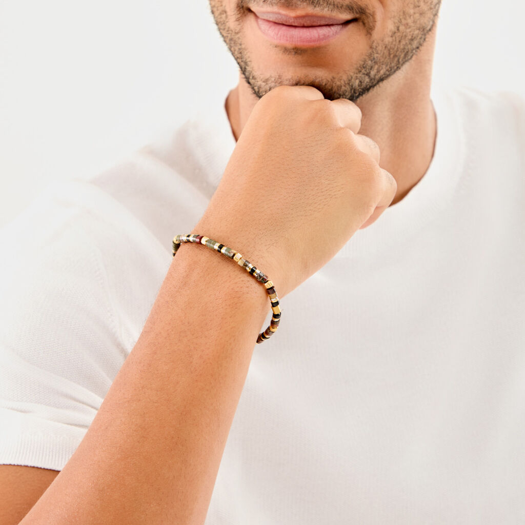 Bracelet Naturel Autres Tricolore Oeil De Tigre - Bracelets Oeil de Tigre Homme | Histoire d&rsquo;Or