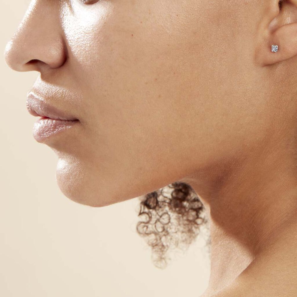 Boucles D'oreilles Puces Doreen Carre Or Blanc Oxyde De Zirconium - Clous d'oreilles Femme | Histoire d’Or