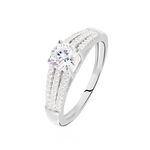 Bague Solitaire Maelline Argent Blanc Oxyde De Zirconium - Bagues solitaires Femme | Histoire d&rsquo;Or