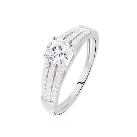 Bague Solitaire Maelline Argent Blanc Oxyde De Zirconium - Bagues solitaires Femme | Histoire d&rsquo;Or
