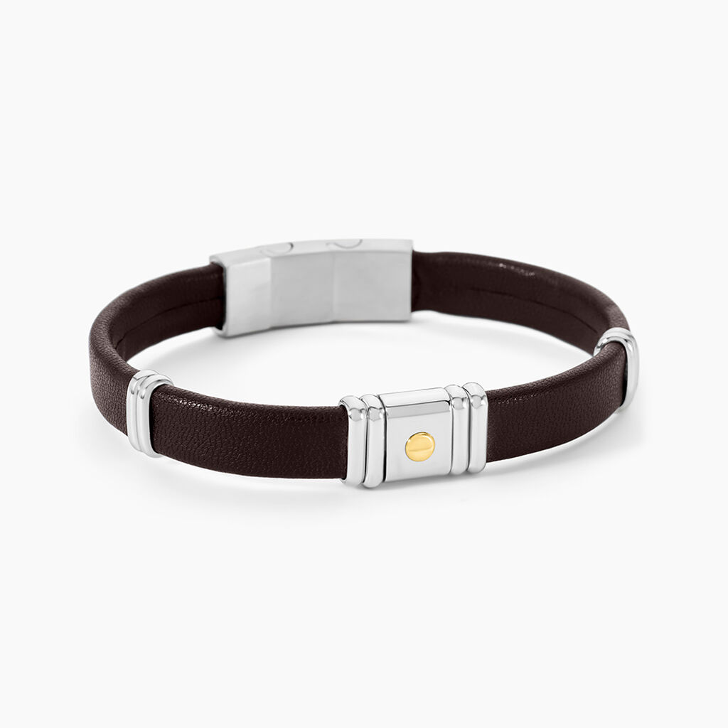 Bracelet Jourdan Cuir Marron - Bracelets Homme | Histoire d’Or