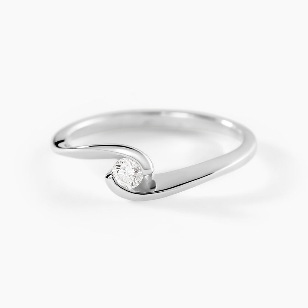 Bague Solitaire Vrille Or Blanc Diamant - Bagues solitaires Femme | Histoire d&rsquo;Or