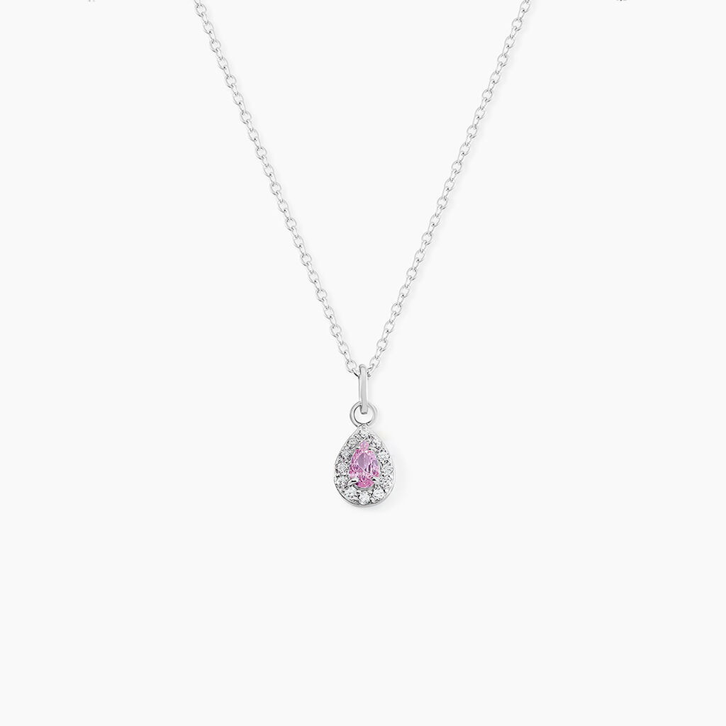 Collier Court Argent Blanc Tania Oxyde De Zirconium - Ras de cou Femme | Histoire d&rsquo;Or