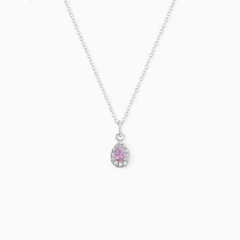 Collier Court Argent Blanc Tania Oxyde De Zirconium - Ras de cou Femme | Histoire d&rsquo;Or