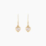 Boucles D'Oreilles Pendantes Gredel Argent Dor&eacute; A L'Or 750/1000 Oxyde De Zirconium - Boucles d'oreilles fantaisie Femme | Histoire d&rsquo;Or
