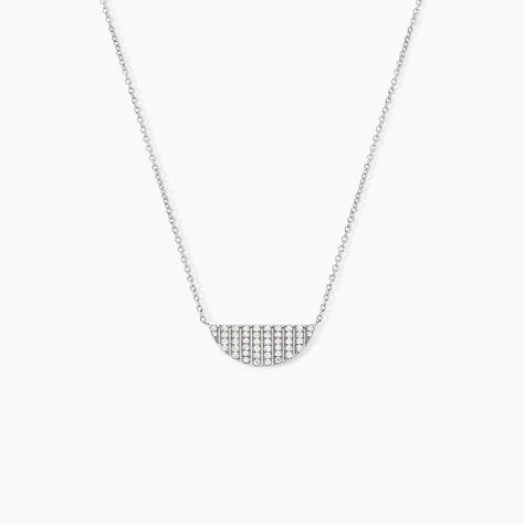 Collier Katia Argent Blanc Oxyde De Zirconium - Colliers fantaisie Femme | Histoire d&rsquo;Or