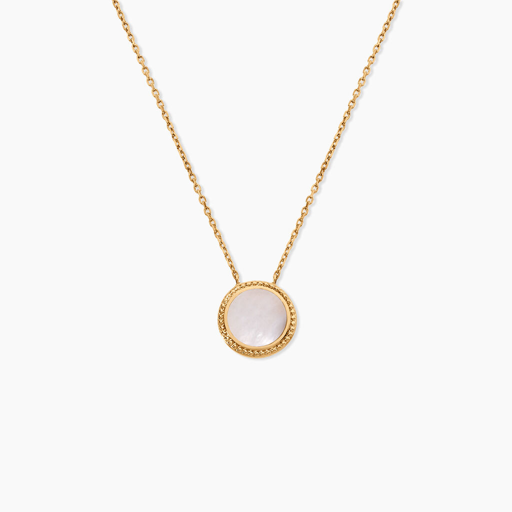 Collier Alyhana Plaqu&eacute; Or Jaune Nacre - Colliers Femme | Histoire d&rsquo;Or