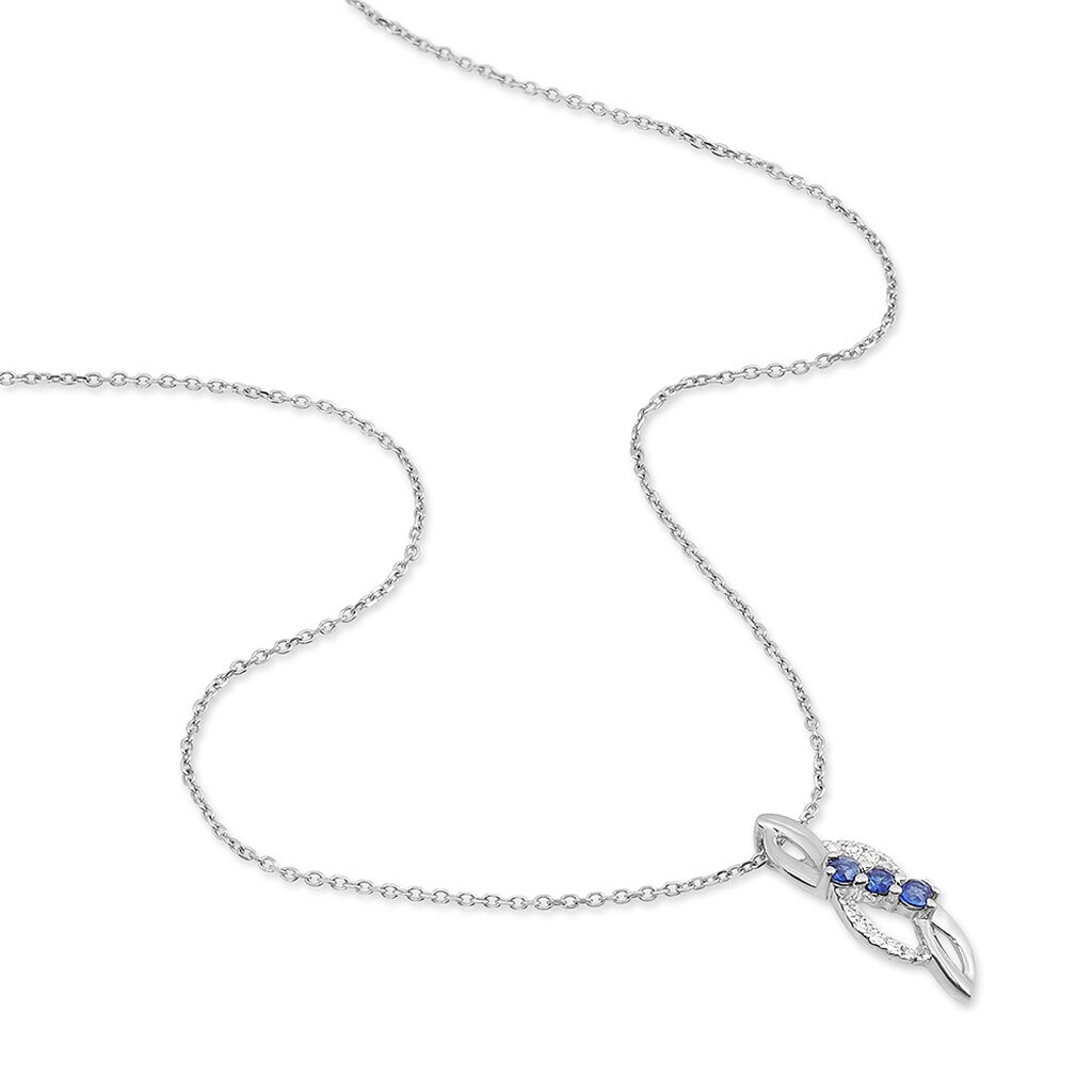 Collier Rosalyne Or Blanc Saphir Et Diamant - Colliers Femme | Histoire d’Or