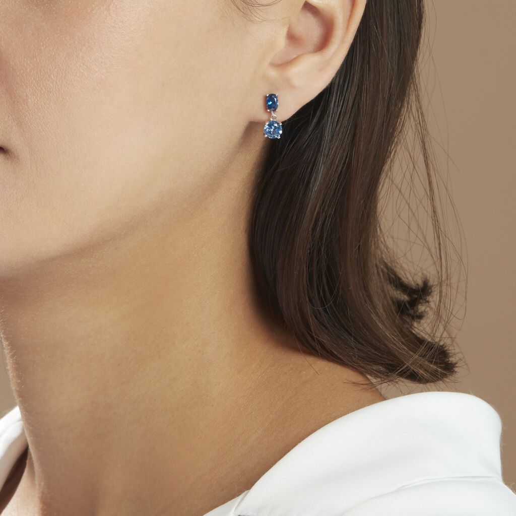 Boucles D'oreilles Pendantes Argent Blanc Brenna Oxydes De Zirconium - Boucles d'oreilles fantaisie Femme | Histoire d’Or
