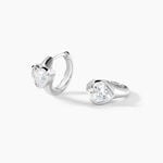 Cr&eacute;oles Huge Argent Blanc Oxyde De Zirconium -  Femme | Histoire d&rsquo;Or