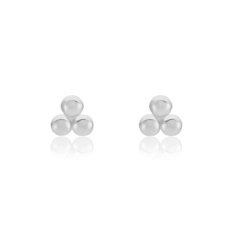 Boucles D'oreilles Puces Ina Argent Blanc - Boucles d'oreilles fantaisie Femme | Histoire d’Or