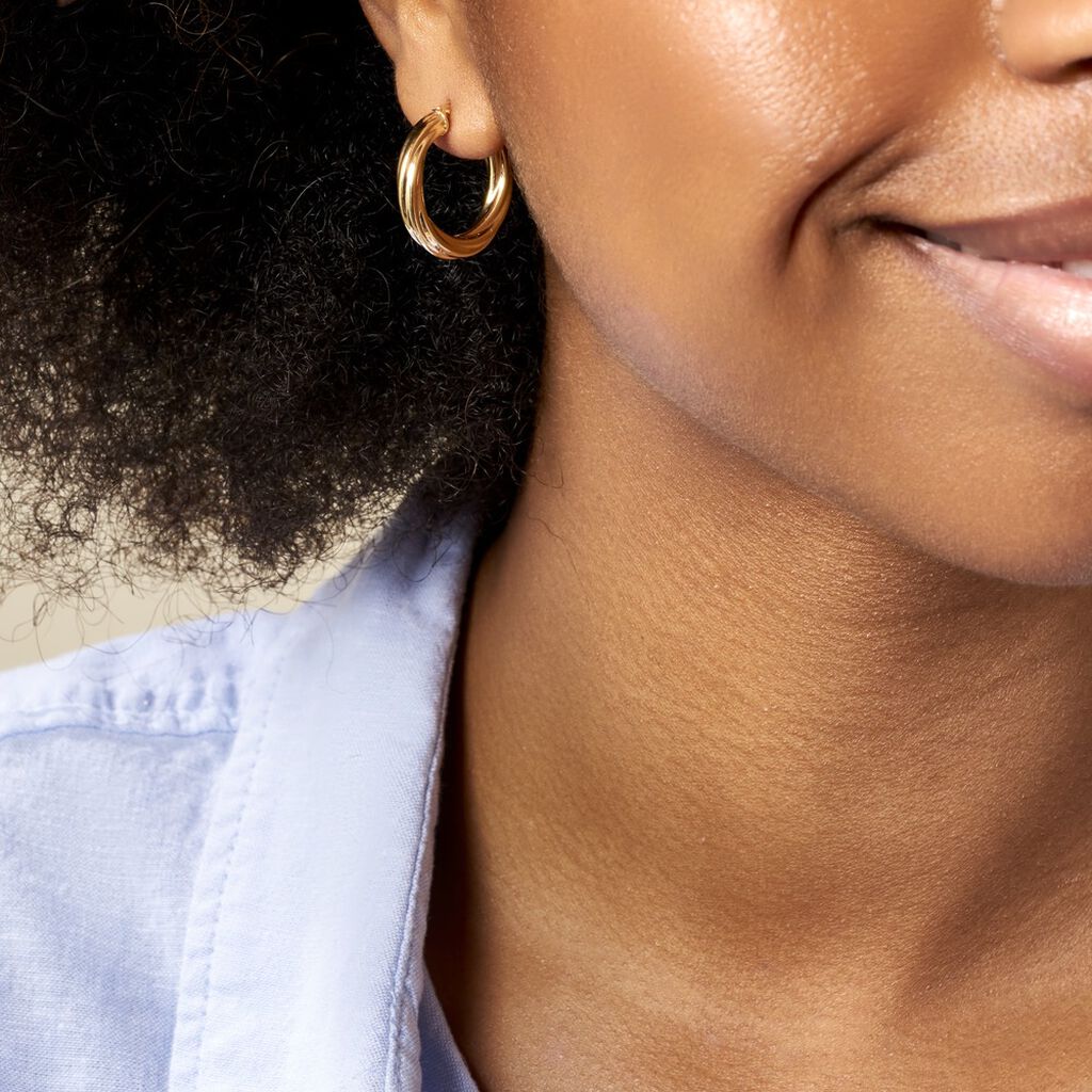 Créoles Yori Or Jaune - Boucles d'oreilles créoles Femme | Histoire d’Or