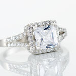 Bague Solitaire Wilona Argent Blanc Oxyde De Zirconium - Bagues solitaires Femme | Histoire d&rsquo;Or