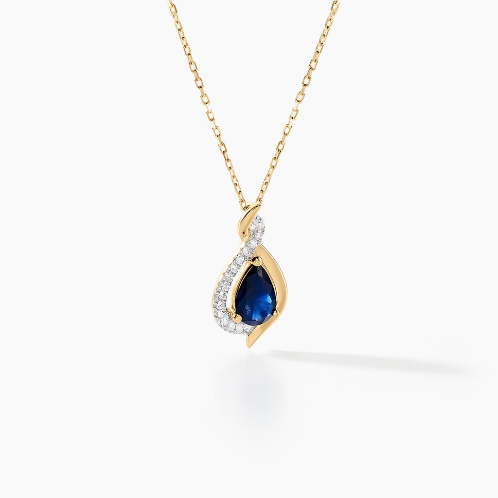 Collier Or Jaune Angelika Saphir - Colliers Femme | Histoire d&rsquo;Or