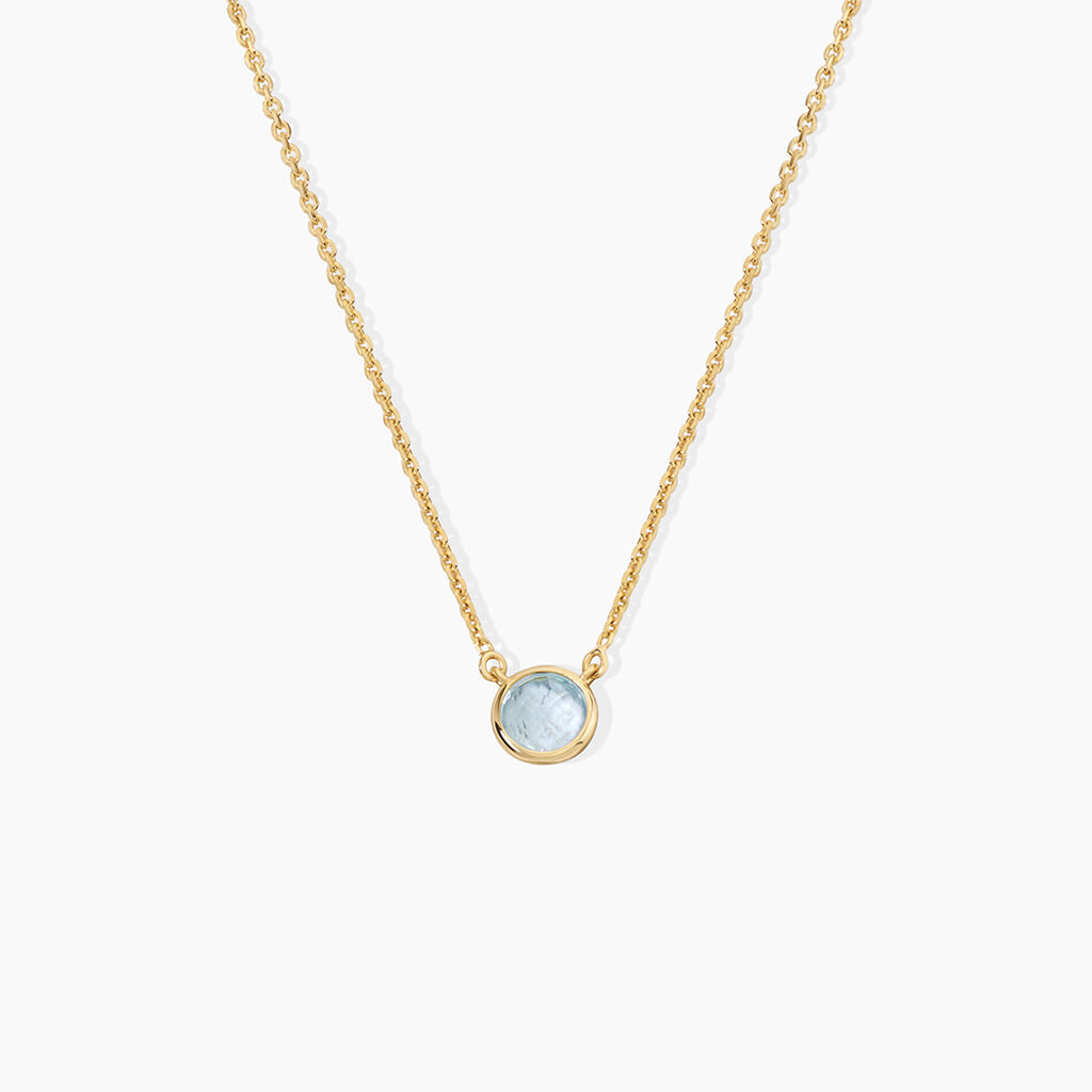Collier Arenale Argent Dor&eacute; A L'Or 750/1000 Topaze - Colliers Femme | Histoire d&rsquo;Or