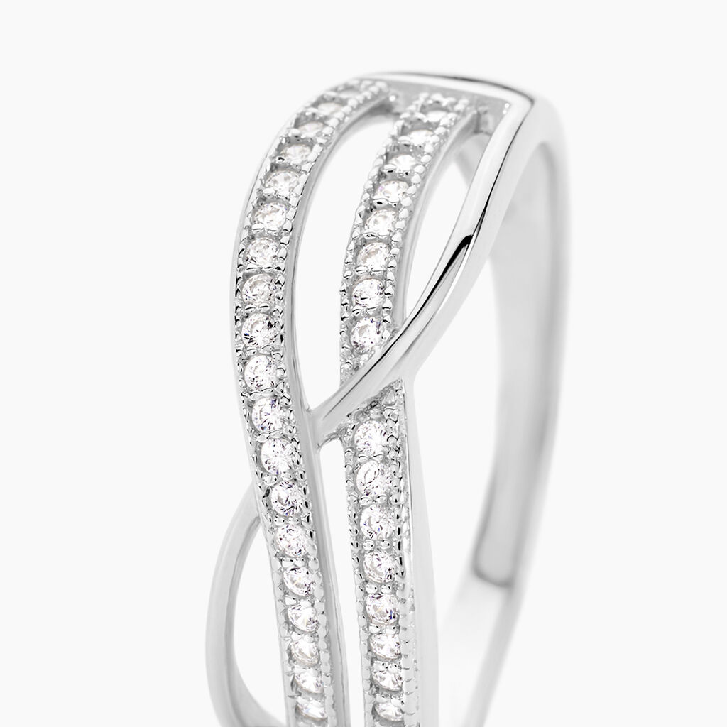 Bague Nauri Argent Blanc Oxyde De Zirconium - Bagues avec pierre Femme | Histoire d&rsquo;Or