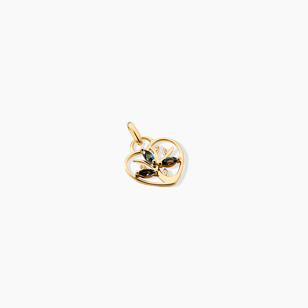 Pendentif Baylee Argent Dor&eacute; A L'Or 750/1000 Topaze Oxyde De Zirconium - F&ecirc;te des m&egrave;res Femme | Histoire d&rsquo;Or