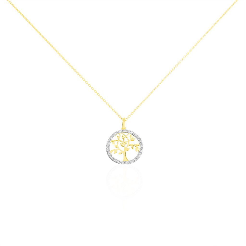 Collier Darell Or Jaune Oxyde De Zirconium