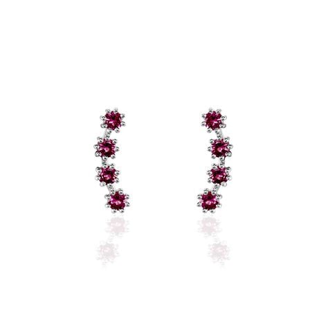 Boucles D'oreilles Puces Karrie Argent Blanc Oxyde De Zirconium - Boucles d'oreilles fantaisie Femme | Histoire d’Or