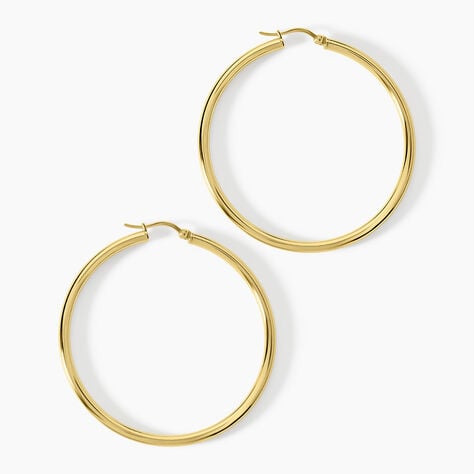 Cr&eacute;oles Creolia Acier Jaune - Boucles d'oreilles cr&eacute;oles Femme | Histoire d&rsquo;Or