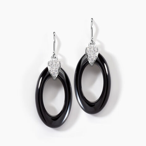 Boucles D'oreilles Pendantes Peer Argent Blanc Oxyde De Zirconium - Boucles d'oreilles fantaisie Femme | Histoire d’Or