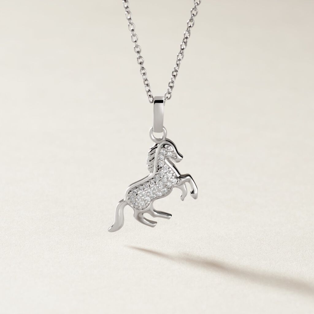 Pendentif Amelot Argent Blanc Oxyde De Zirconium - Pendentifs Femme | Histoire d’Or
