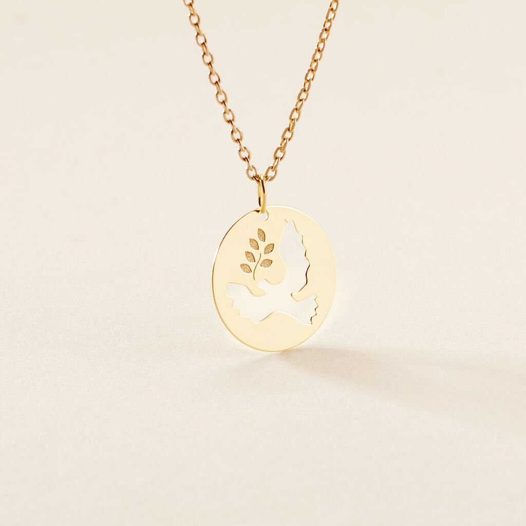 Pendentif Anny Colombe Or Jaune - Pendentifs Bapt&ecirc;me Famille | Histoire d&rsquo;Or