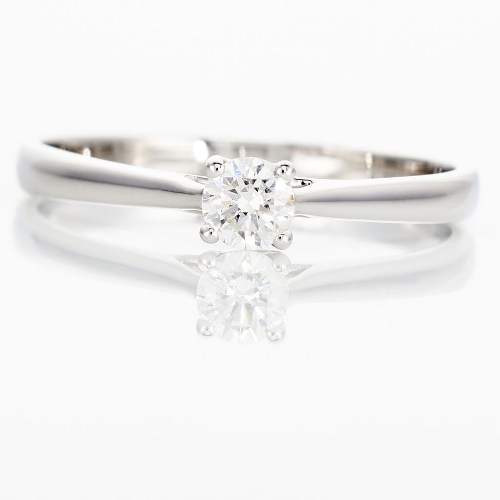 Bague Solitaire Victoria Or Blanc Diamant - Bagues solitaires Femme | Histoire d&rsquo;Or