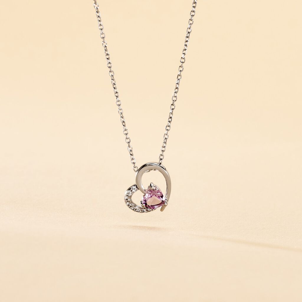 Collier Eliana Or Blanc Amethyste Et Oxyde De Zirconium - F&ecirc;te des m&egrave;res Femme | Histoire d&rsquo;Or