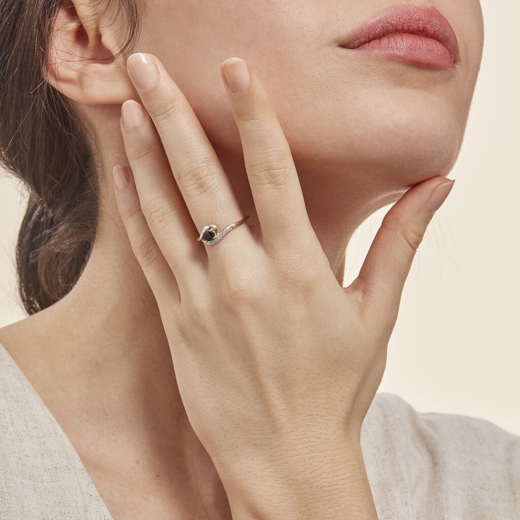 Bague Sagesse Or Jaune Saphir Et Diamant - Bagues solitaires Femme | Histoire d’Or
