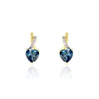 Boucles D'oreilles Puces Or Jaune Clothilde Topaze Et Oxydes