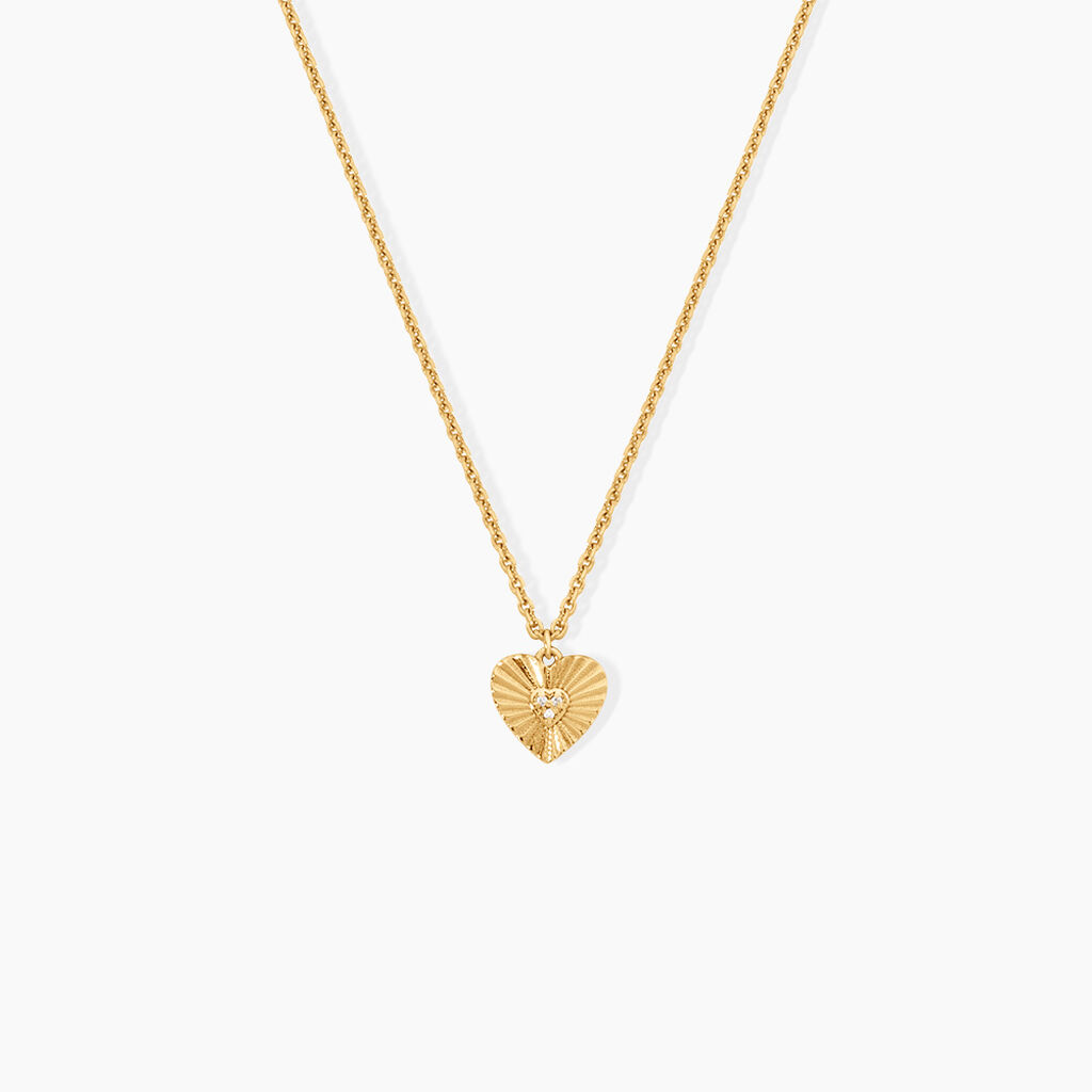 Collier Phebee Argent Dor&eacute; A L'Or 750/1000 Oxyde De Zirconium - F&ecirc;te des m&egrave;res Femme | Histoire d&rsquo;Or