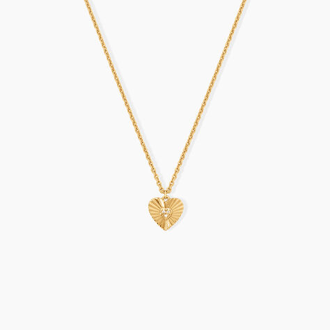 Collier Phebee Argent Dor&eacute; A L'Or 750/1000 Oxyde De Zirconium - F&ecirc;te des m&egrave;res Femme | Histoire d&rsquo;Or