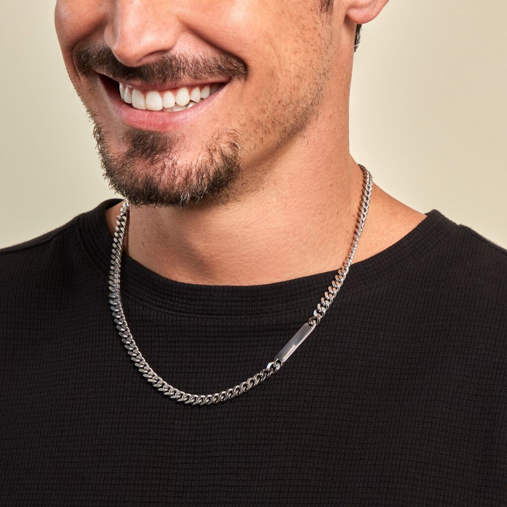 Collier Jourdan Olympe Acier Blanc - Colliers Homme | Histoire d’Or
