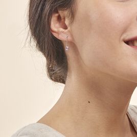 Boucles D'oreilles Pendantes Goutte Or Blanc Amethyste - Boucles d'oreilles pendantes Femme | Histoire d’Or
