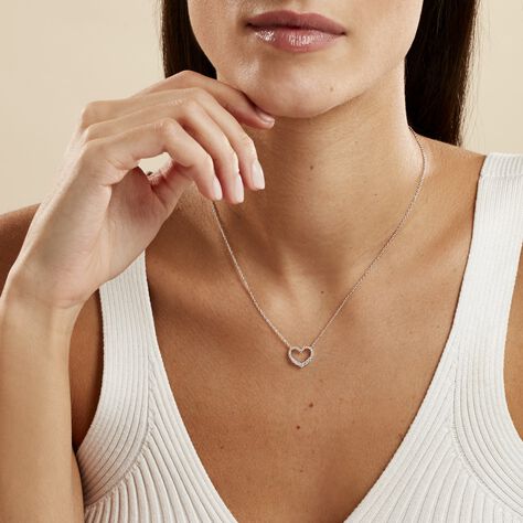 Collier Nermin Argent Blanc Oxyde De Zirconium - Colliers fantaisie Femme | Histoire d’Or